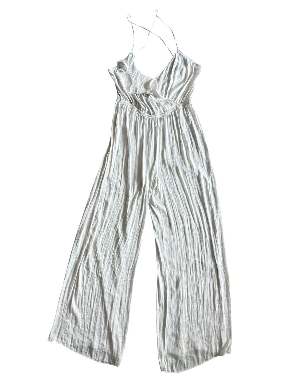 VICTORIA SECRET SILKY WHITE JUMPSUIT COVER-UP SIZE MEDIUM